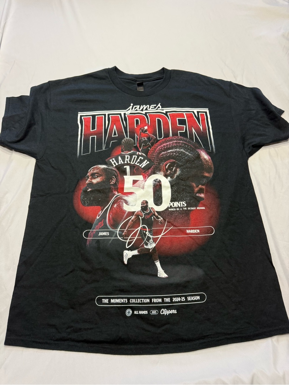 James Harden 50pts Clippers Moments Collection Graphic Tee 2024-25